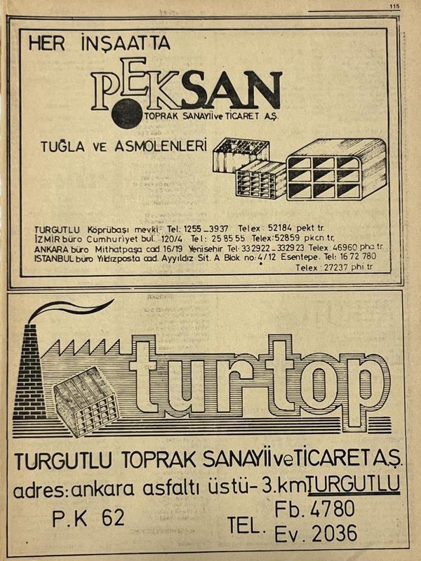 Manisa 1987 Meslek Reklam İlanı Efemera S-115 - Image 1