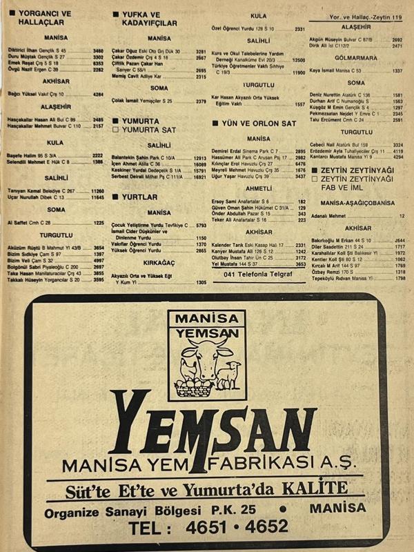 Manisa 1987 Meslek Reklam İlanı Efemera S-119 - Image 1