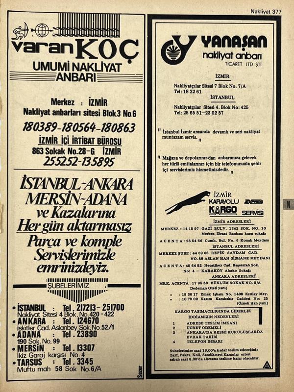 İzmir 1982-1983 Meslek Reklam İlanı Efemera S377 - Image 1