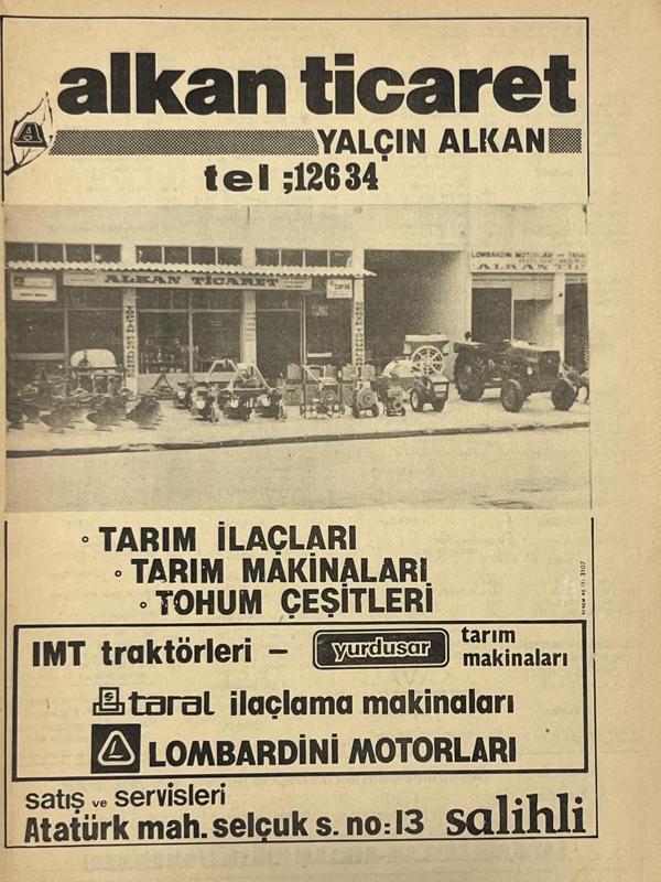Manisa 1987 Meslek Reklam İlanı Efemera S-125 - Image 1