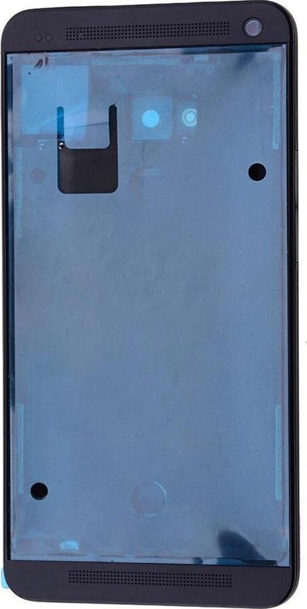 HTC One M7 Orta Kasa Ön Kapak Siyah - Image 1