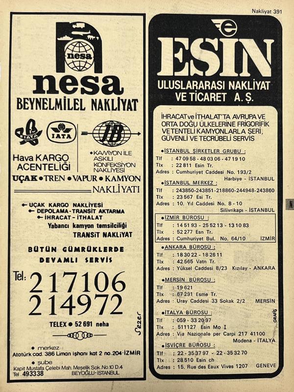 İzmir 1982-1983 Meslek Reklam İlanı Efemera S391 - Image 1