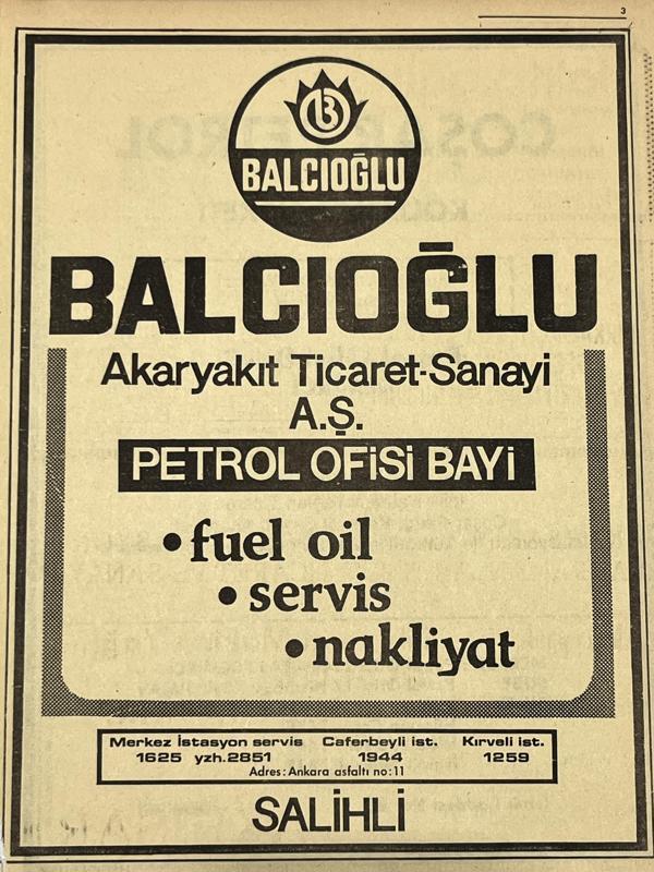 Manisa 1987 Meslek Reklam İlanı Efemera S-3 - Image 1