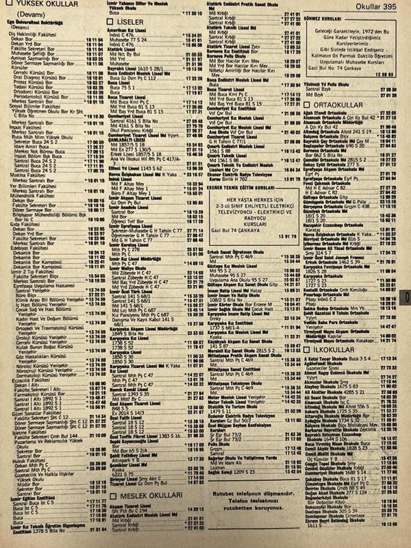 İzmir 1982-1983 Meslek Reklam İlanı Efemera S395 - Image 1