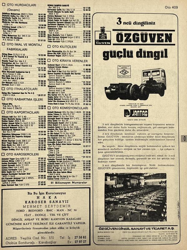 İzmir 1982-1983 Meslek Reklam İlanı Efemera S409 - Image 1