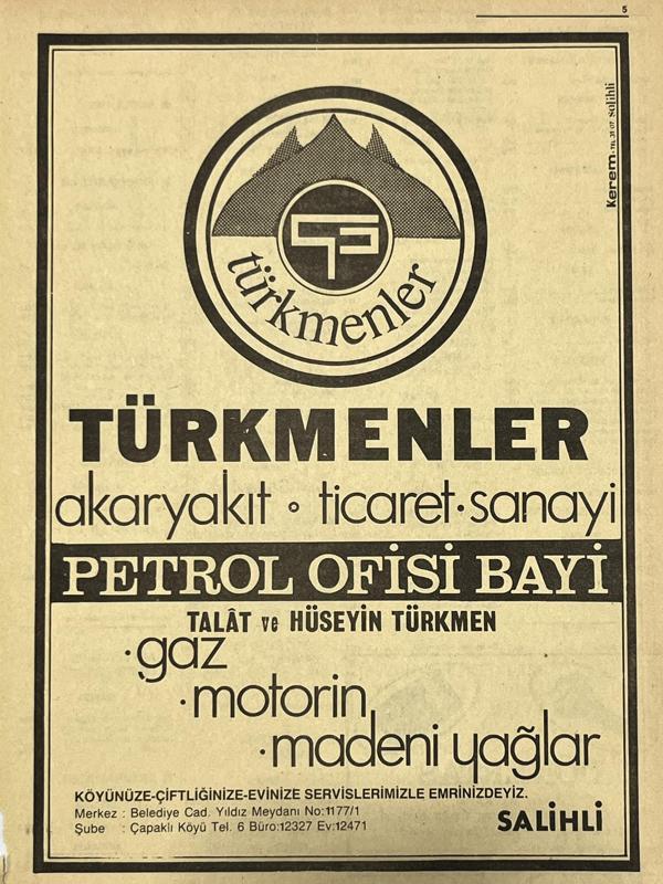 Manisa 1987 Meslek Reklam İlanı Efemera S-5 - Image 1