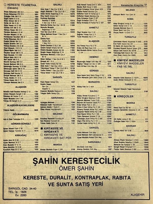 Manisa 1987 Meslek Reklam İlanı Efemera S-57 - Image 1