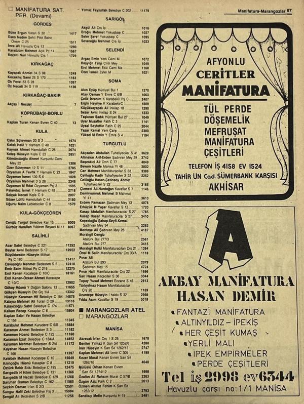 Manisa 1987 Meslek Reklam İlanı Efemera S-67 - Image 1