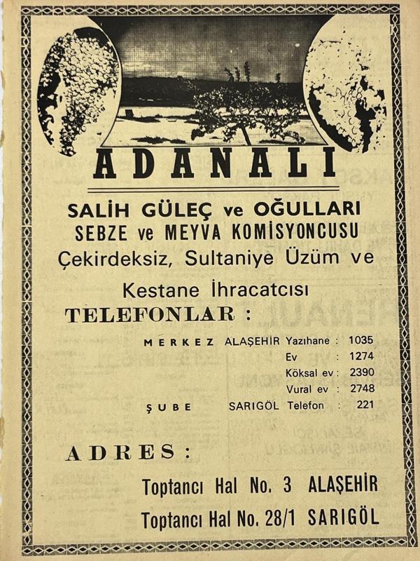 Manisa 1987 Meslek Reklam İlanı Efemera S-79 - Image 1