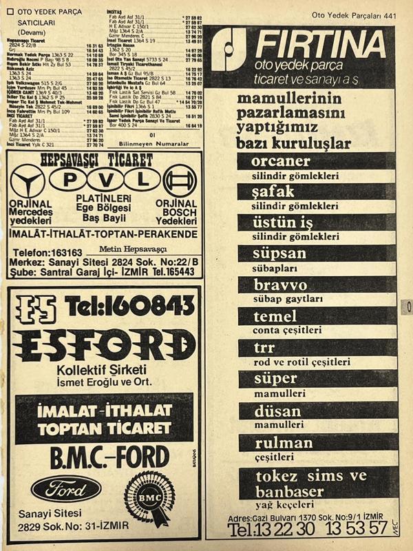İzmir 1982-1983 Meslek Reklam İlanı Efemera S441 - Image 1