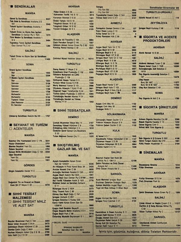 Manisa 1987 Meslek Reklam İlanı Efemera S-99 - Image 1