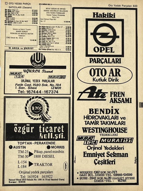 İzmir 1982-1983 Meslek Reklam İlanı Efemera S449 - Image 1