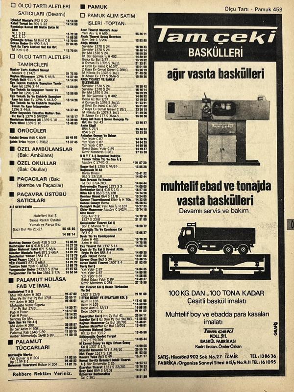 İzmir 1982-1983 Meslek Reklam İlanı Efemera S459 - Image 1