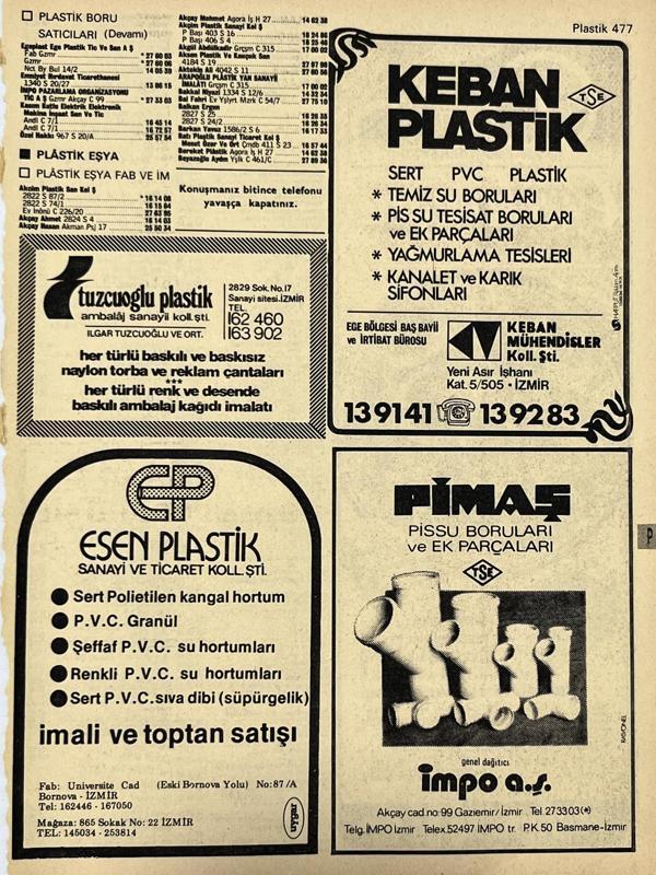 İzmir 1982-1983 Meslek Reklam İlanı Efemera S477 - Image 1