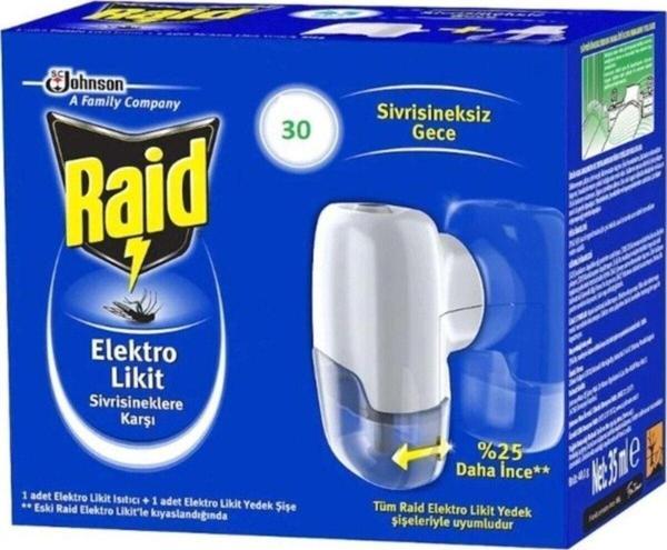 Raid Sivrisineklere Karşı 30 Gece Elektro Likit Isıtıcı + 1 Yedek Şişe 21 Ml - Image 1