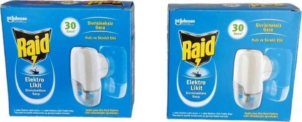 Raid Sivrisineklere Karşı 30 Gece Elektro Likit Isıtıcı + 1 Yedek Şişe 21 Ml (2 Adet) - Image 1