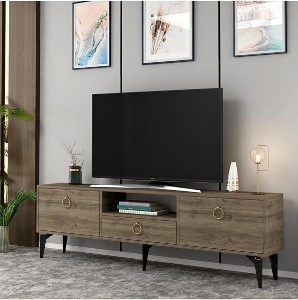 Cantek Dizayn Dronne Tv Sehpası Ceviz-Ceviz - Image 1