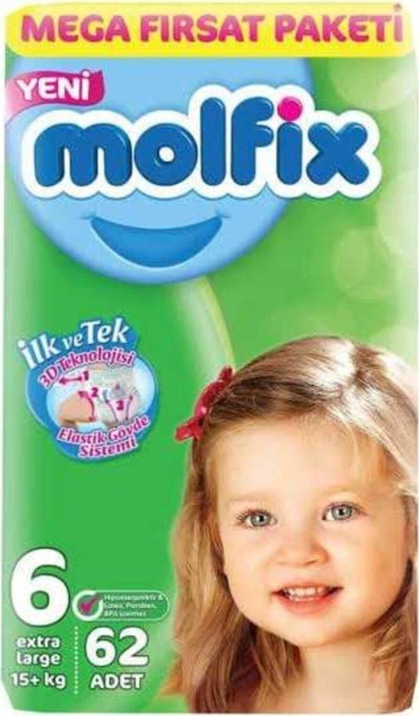 Molfix 6 Numara Extra Large 62'Li X 2 Bebek Bezi - Image 1