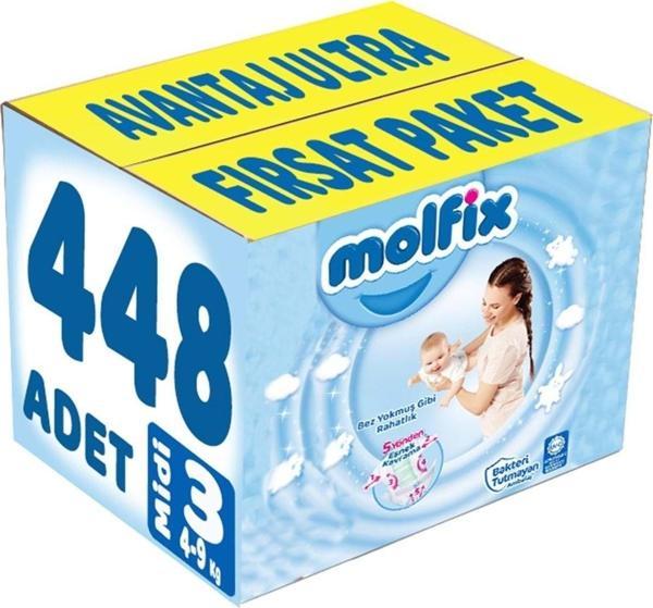 Molfix Bebek Bezi Beden:3 (4-9Kg) Midi 448 Adet Avantaj Ultra Fırsat Pk - Image 1