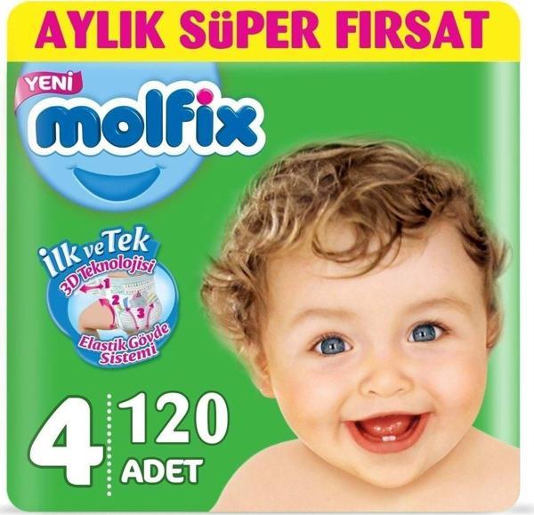 Molfix Bebek Bezi Beden:4 (7-14Kg) Maxi 120 Adet Ekonomik Fırsat Pk - Image 1