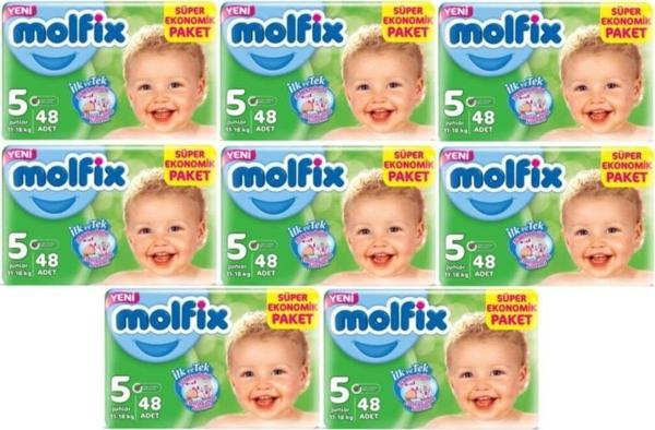 Molfix Bebek Bezi Dev 8'Li Set 5 Beden 384 Adet Yeni - Image 1