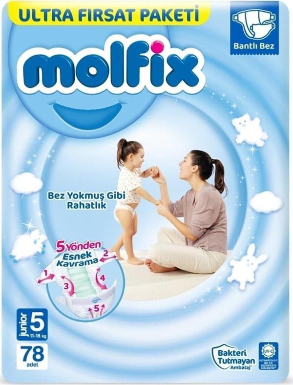 Molfix Bebek Bezi Ultra Fırsat Paketi Junior 5 Numara 78 - Image 1