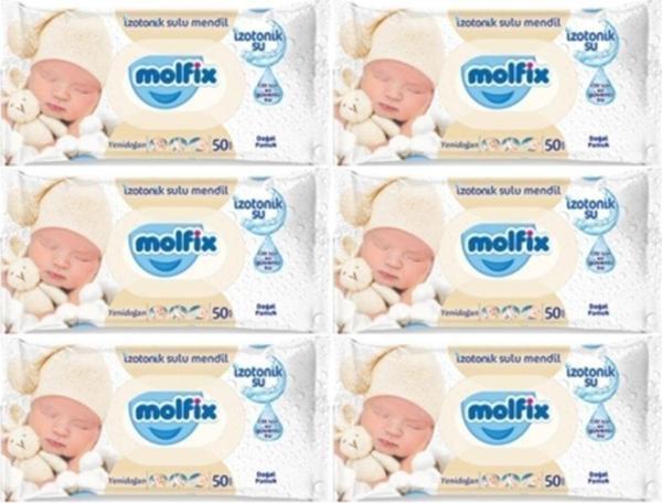 Molfix Izotonik Sulu Mendil Yenidoğan 50 Yaprak X 6 Adet - Image 1