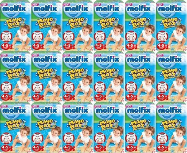 Molfix Swimming Pants Mayo Bez  Beden:4-5 9-15Kg  198 Adet - Image 1