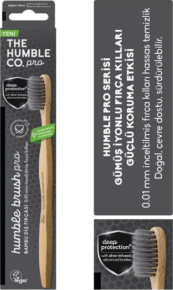 The Humble Co. The Humble Co Proserisi Bambu Diş Fırçası, Süper Ince Gümüş Içerikli 0.01 Mm Inceltilmiş Kıllar - Image 1