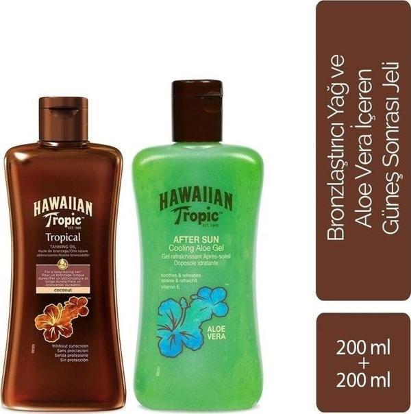 Hawaiian Tropic Coconut Yoğun Bronlaştırıcı Dark Oil 200Ml & Cooling Aloe Gel 200Ml - Image 1