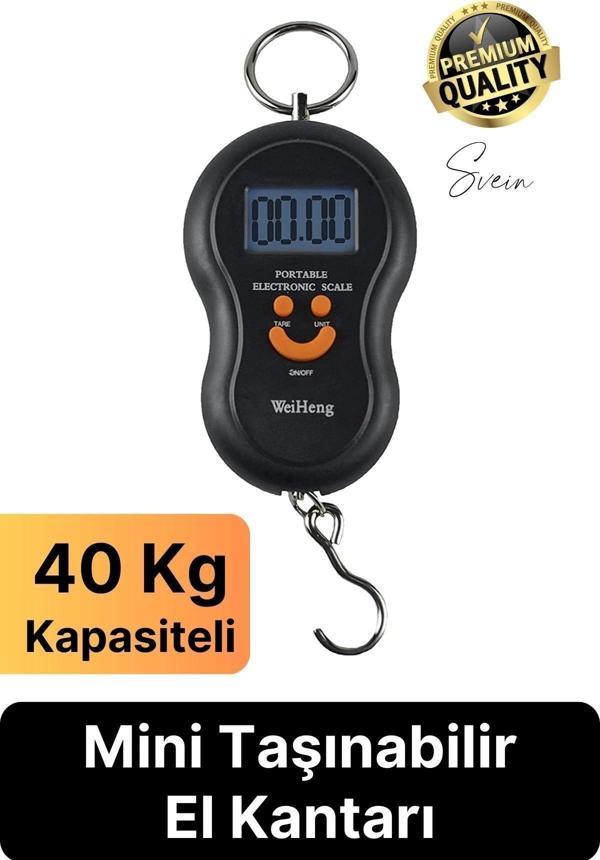Premium Elektronik Çengelli Tartı El Kantarı Askı Mini Taşınabilir Terazi 40 kg Bagaj Ağırlık Ölçme - Image 1