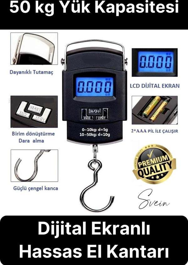Taşınabilir Hassas Elektronik Terazi El Askılı Ölçekli LCD Dijital Göstergeli Ağırlıkları Bagaj - Image 1