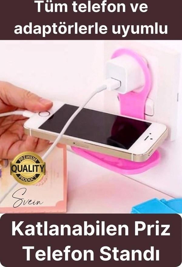 Pratik Priz Telefon Tutucu Şarj Askısı Standı Dekoratif Katlanır Plastik Adaptör Kablo Düzenleyici - Image 1