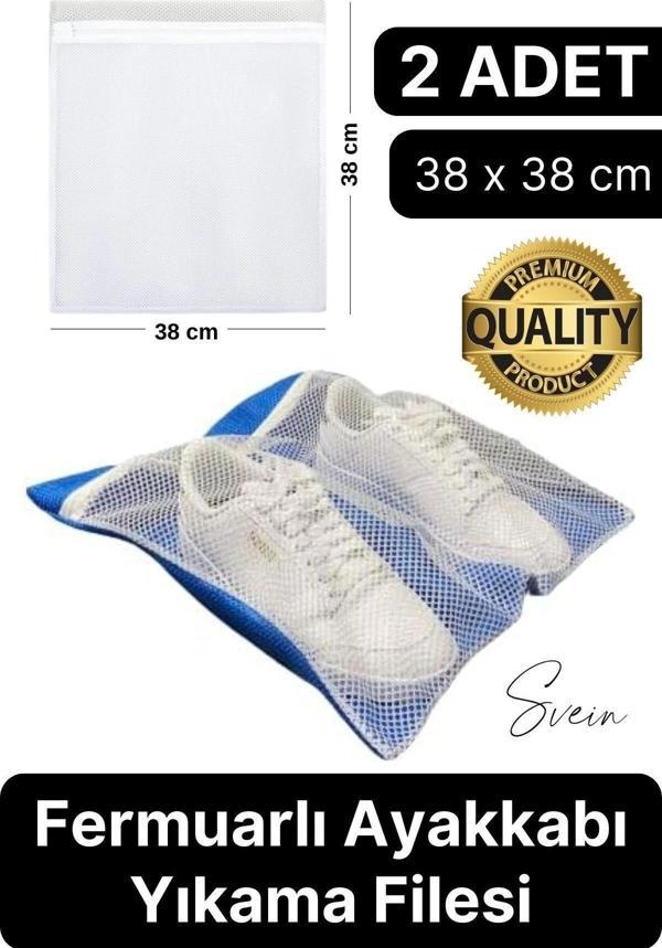 Premium Fermuarlı Ayakkabı Yıkama Filesi Sandalet Terlik Çamaşır Çorap Torbası Yırtılmaz Dayanıklı - Image 1