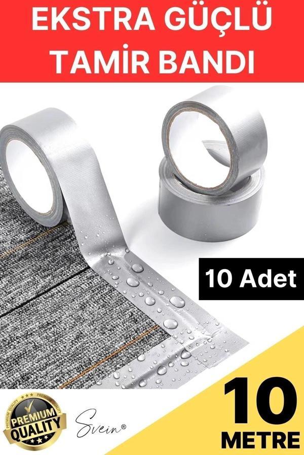 10 Adet 10 Mt Gri Lifli Tamir Takviye Onarım Bandı Su Geçirmez Sızdırmaz Kuvvetli Dayanıklı Çatlak - Image 1