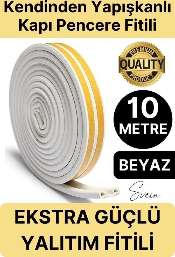 Premium Kapı Pencere Soğuk Toz Sızdırmaz İzolasyon Fitili Kendinden Yapışkanlı Isı Yalıtım 2x5=10 mt - Image 1