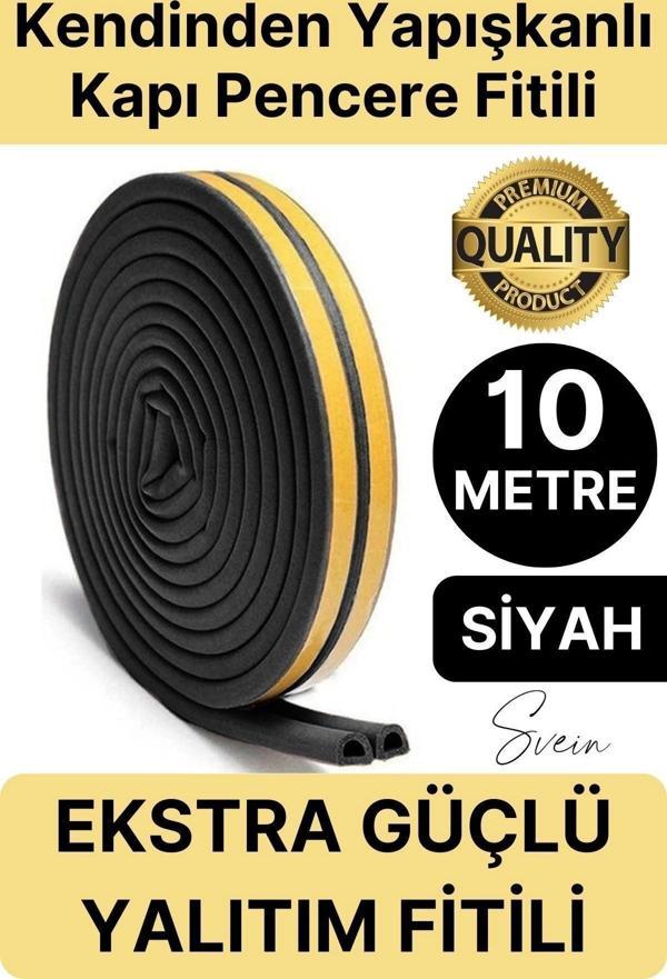 Premium Kapı Pencere Soğuk Toz Sızdırmaz İzolasyon Fitili Kendinden Yapışkanlı Isı Yalıtım 2x5=10 mt - Image 1