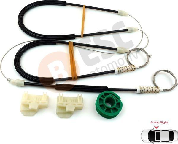 Audi A4 S4 RS4 B5 8D2 8D5 1994-2002 4/5 Kapı 8D0837462 İçin Elektrikli Ön Sağ Cam Kriko Tamir Seti - Image 1