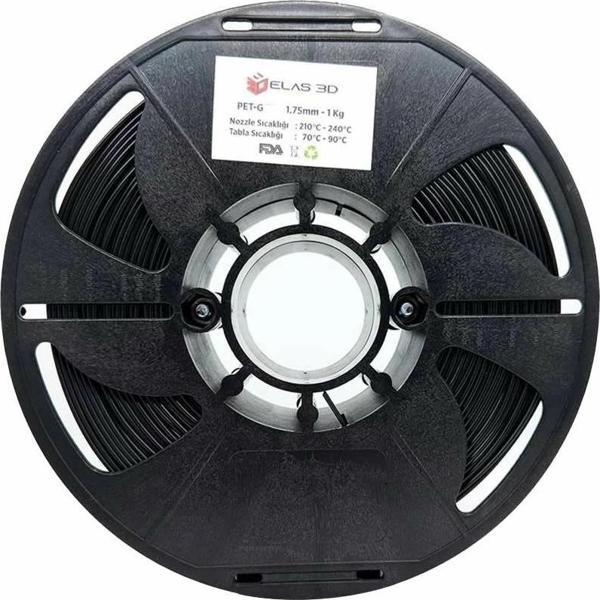 Elas PetG Filament Siyah 1.75mm 1Kg - Image 1