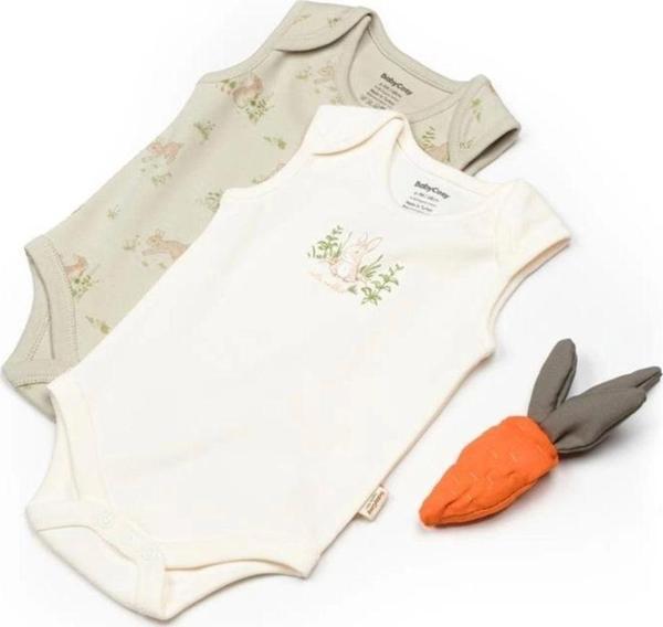 Baby Cosy Bebek 2Li Askılı Badi %100 Organik Pamuk, Bebek Ve Yenidoğan Serisi - Csy5707 Ekru 18-24 Ay - Image 1