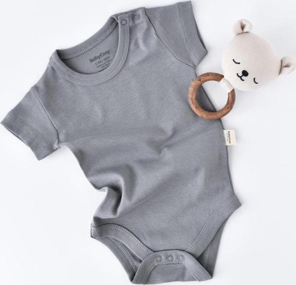 Baby Cosy Organik Kısa Kollu Badi Csy5784 Gri 3-6 Ay - Image 1