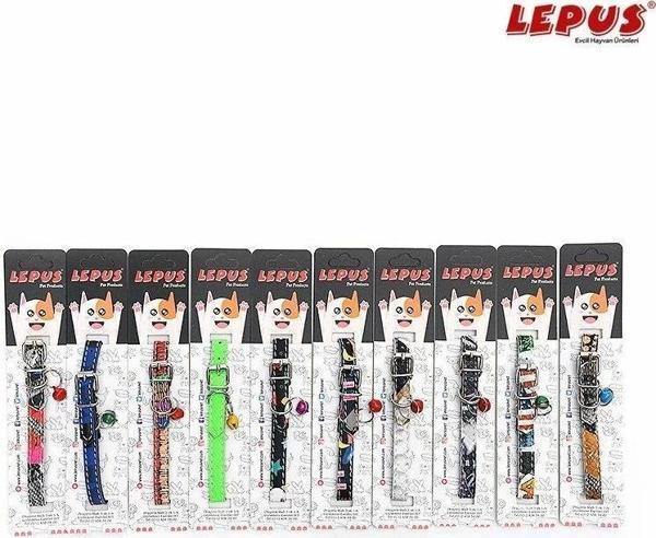 Lepus Deri Desenli Kedi Boyun Tasması 10 Adet 10x30 Cm - Image 1
