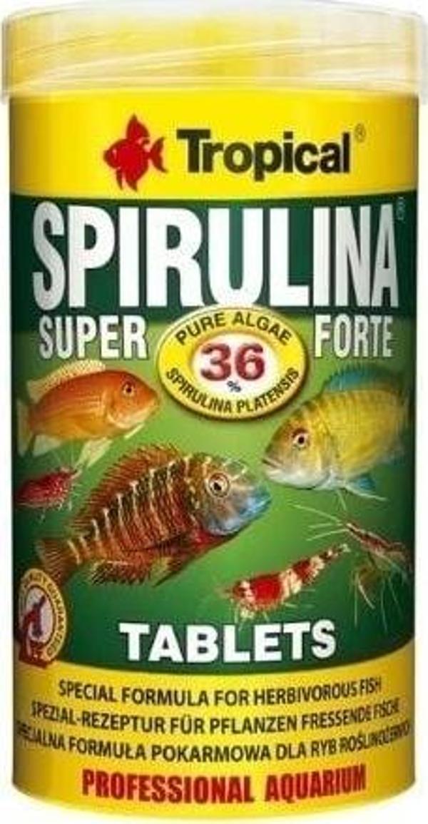 Tropical Spirulina Süper Forte Tablet Yoğun Spirulina İçerikli Tablet Balık Yemi 50 Ml 36 Gr - Image 1