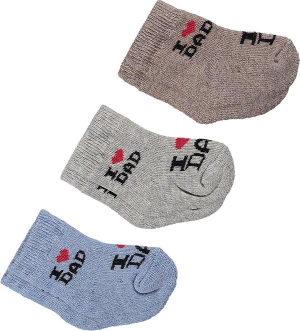 Erkek Bebe Havlu Üçlü Set 1 Ay,6 Ay Çorap - Image 1