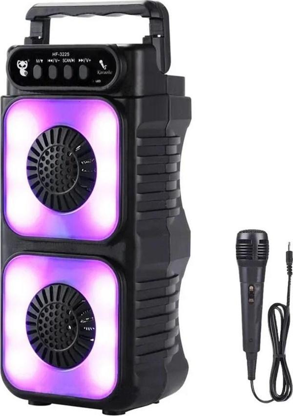 Polygold LF1576 Rgb Ledli Mikrofonlu Radyolu Bluetooth Hoparlör - Image 1