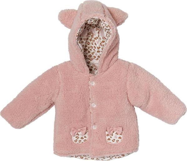 Andywawa Kız Bebek Leopar Desenli Pembe Yumuşak Mont AC22078Rep - Image 1