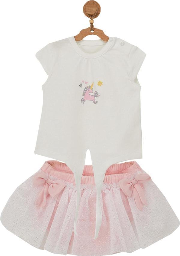 Andywawa Kız Bebek Unicorn Motifli Bağlama Detaylı Alt Üst Takım AC22718 - Image 1