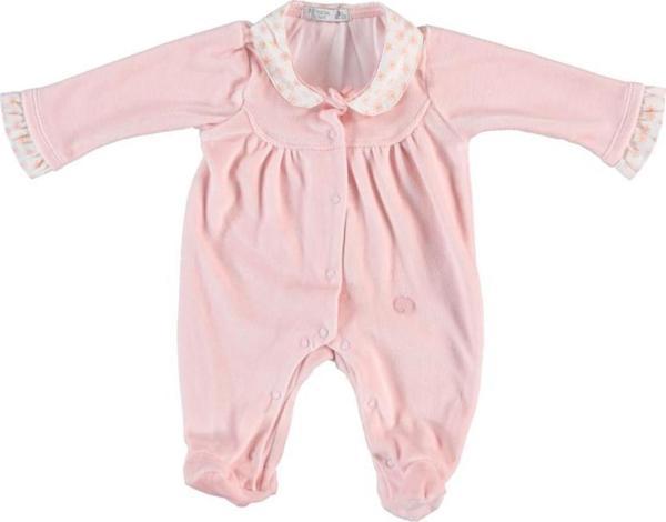 MonaRoza Kız Bebek Pembe Yaka Detaylı Bebek Tulum 7572 - Image 1