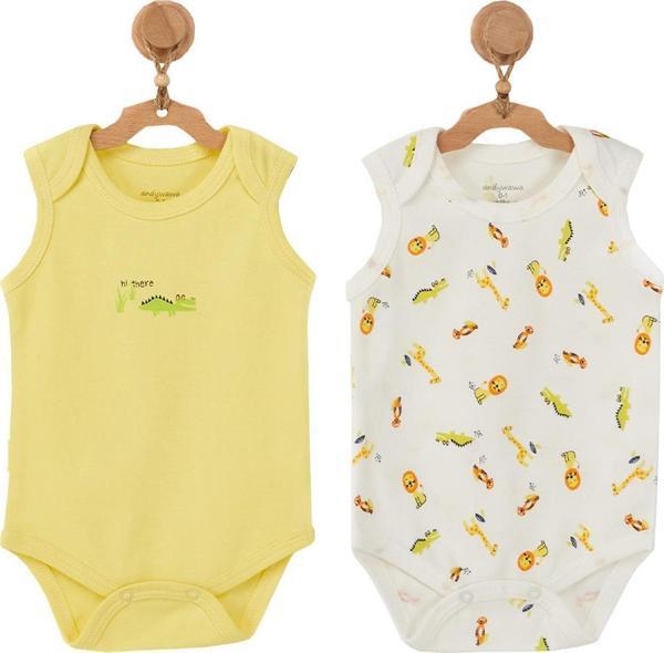Andywawa Erkek Bebek Hayvan Motifli 2li Body AC22534 - Image 1