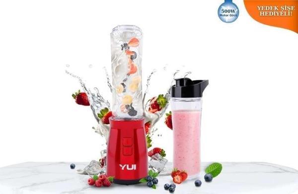 M19 500w Kişisel Smoothie Blender Kırmızı 1 Adet Yedek Şişe - Image 1